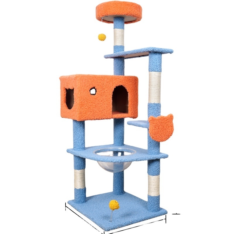 Wholesale Multi-Level Cat Tree Condo with Scratching Posts Flannel Type Cat scratcher Perches Houses Hammock and Baskets