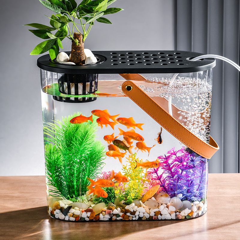 Plastic PET material thickened living room fish tank high transparent small desktop fish tank