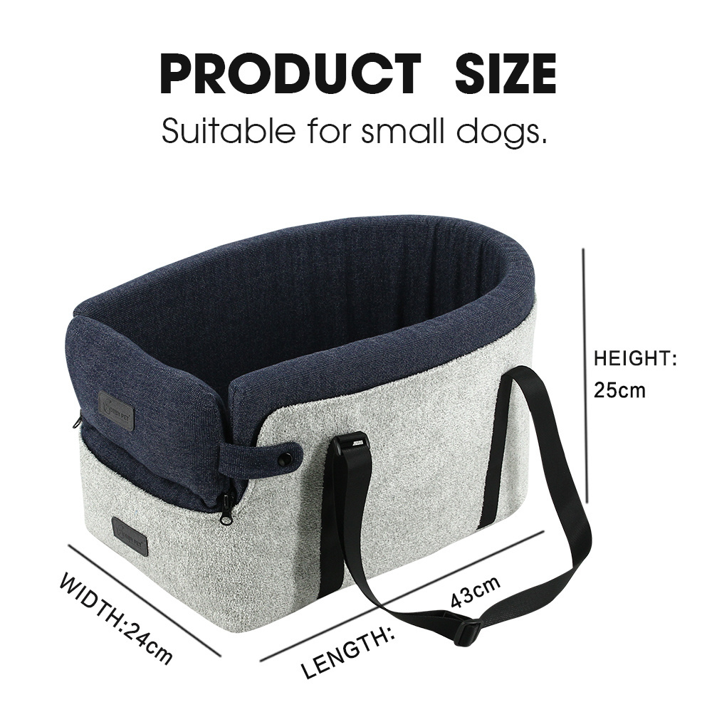 Dog console booster seat in car armrest dog travel bed with safety straps Portable dog car seat