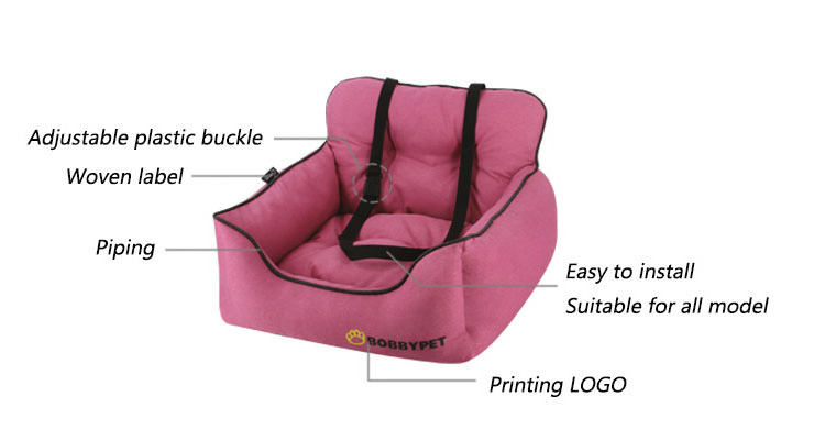 High quality medium dog car booster seat safety travel modern small dog car bed waterproof cozy pet seat bed