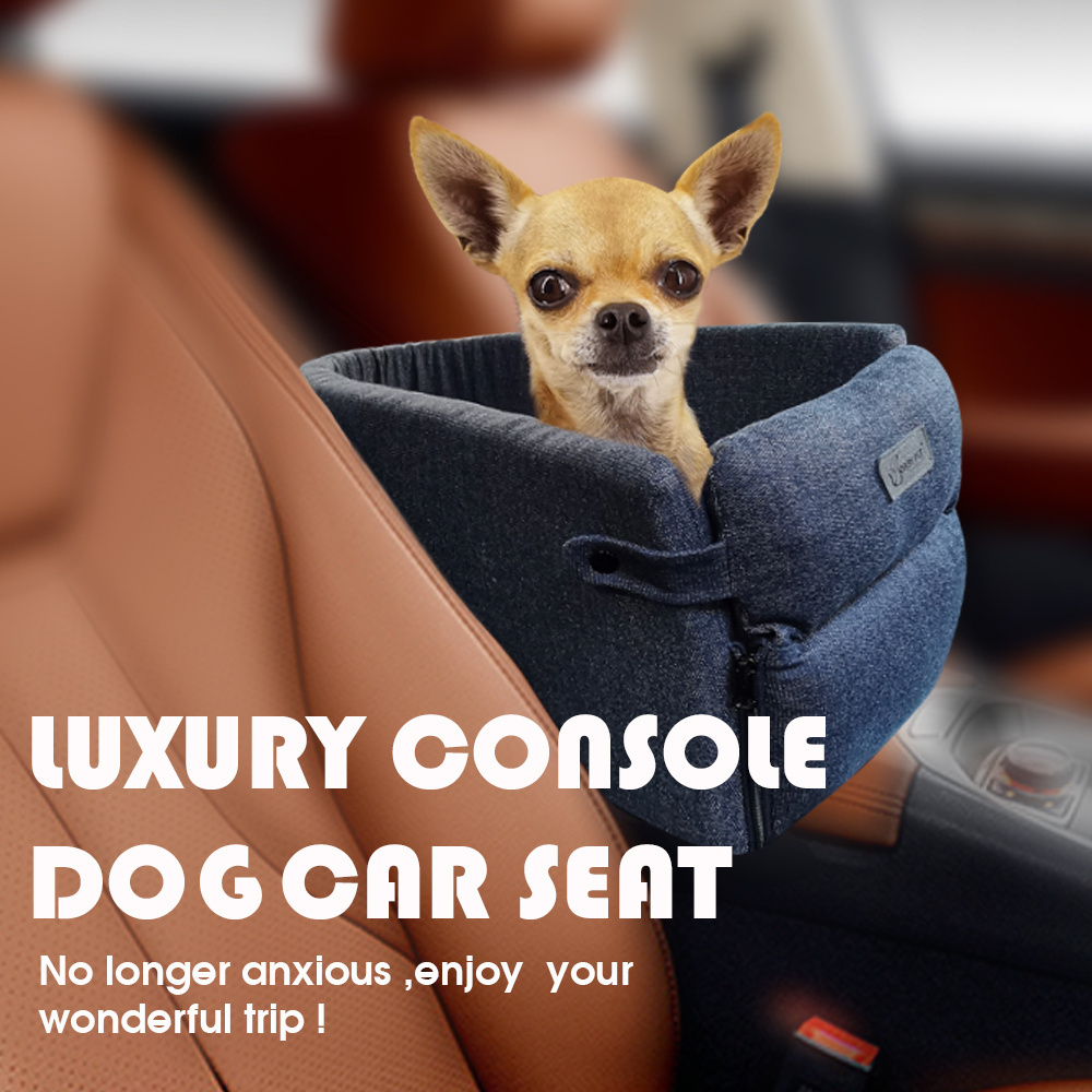 Bobbypet new design dog car carrier seat booster fashion dog bag carrier anti slip dog car center console stable