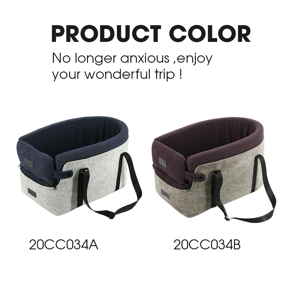 Dog console booster seat in car armrest dog travel bed with safety straps Portable dog car seat