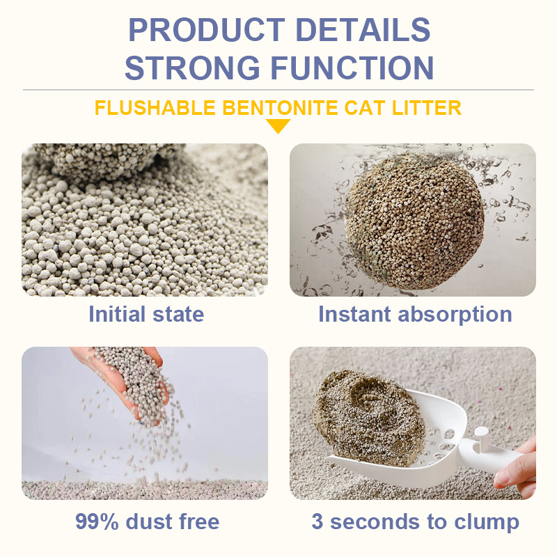 Pet products supplies cat litter manufacturers wholesale cleaner kitten premium mixed bentonite cat litter sand for cat