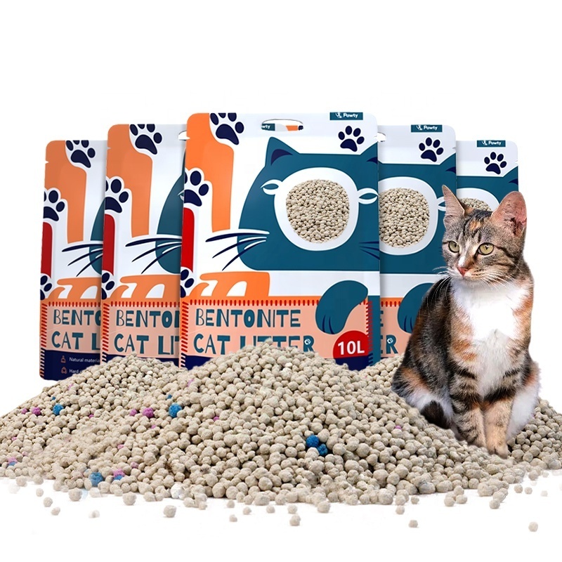 Eco-friendly Highly Absorbent Cat litter wholesaler litter Quick clumping Super odor control bentonite cat litter