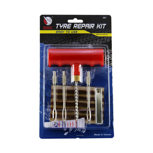 P6204 - Utt Red Handle DIY Tools + 5pcs 4" Brown Seal Strings Tubeless Tire Repair Tools