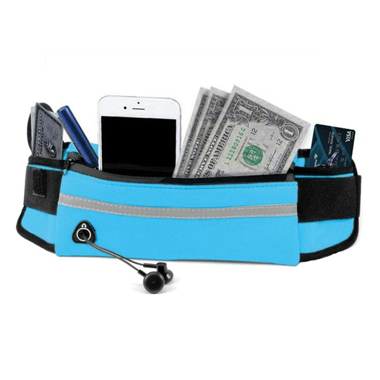 Wholesale Neoprene Waterproof Fitness Fanny Pack Elastic Running Belt Sports Waist Bag With Bottle Holder