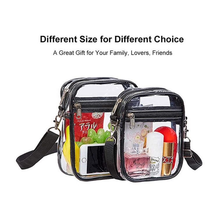 Summer Clear PVC Stadium Crossbody Bag Small Transparent Waterproof  PVC Messenger Sling Bags