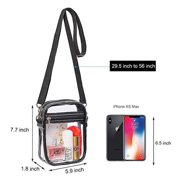 Summer Clear PVC Stadium Crossbody Bag Small Transparent Waterproof  PVC Messenger Sling Bags