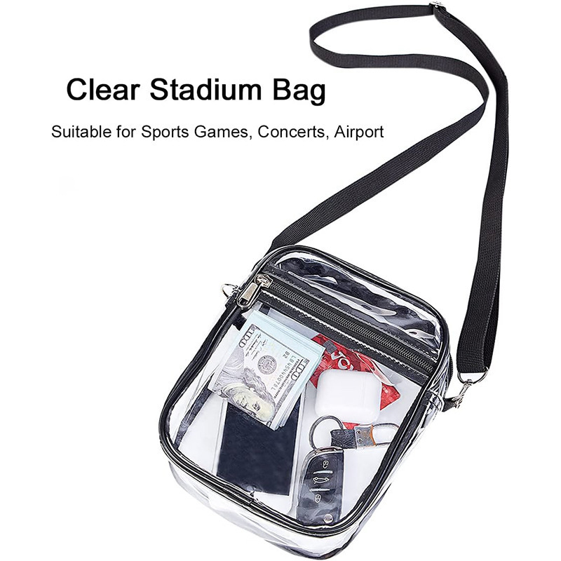 Summer Clear PVC Stadium Crossbody Bag Small Transparent Waterproof  PVC Messenger Sling Bags