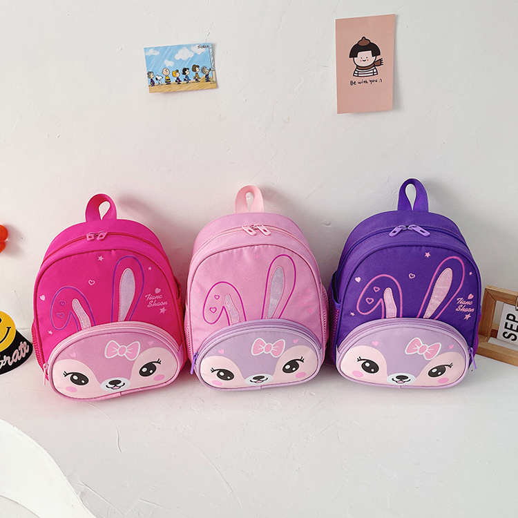 2022 New Boys Girls Children Cute Schoolbag Cartoon Tiger Rabbit Kindergarten Student School Backpack