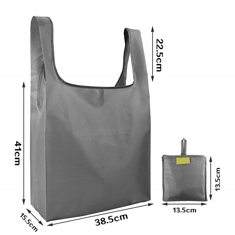 Red Big Printing Supermarket 38cm Nylon Shopping Bag Tote Grocery Bags Foldable Reusable Bags With Logos And Pouch