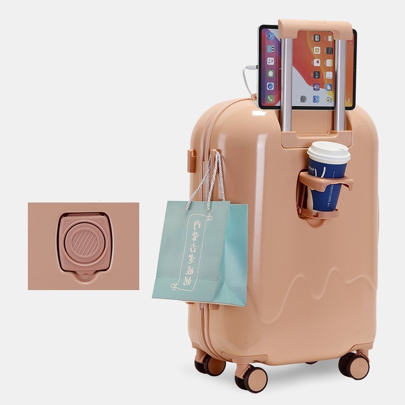 Cute Travel Trolley Suitcases Luggage 4 Wheels Trolley Case Luggage Set Roller Suitcase For Women Girl