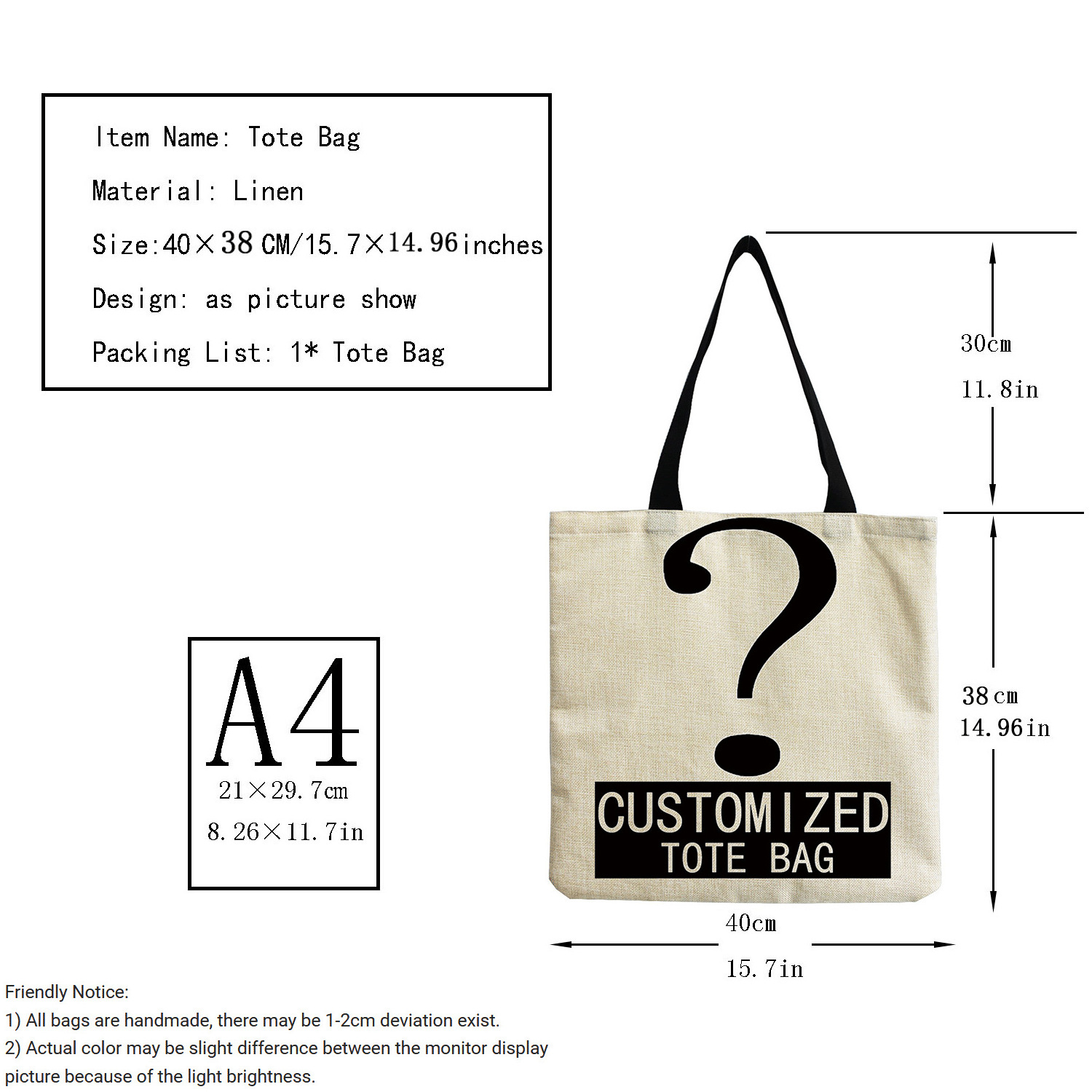 Wholesale Recyclable Custom Printing Logo Thick Canvas Cotton Linen Handbag Super Market Shopping Tote Bag Organizer