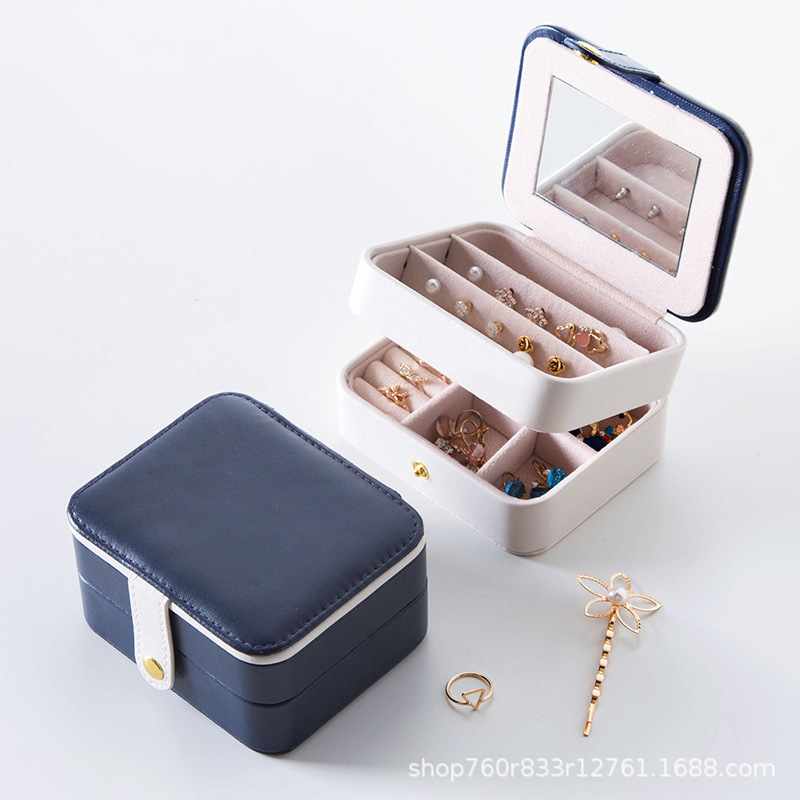 Packaging Ring Boxes Jewelry PU Leather Pearl Necklace Box Organizer Custom Logo Jewelry Packaging Box