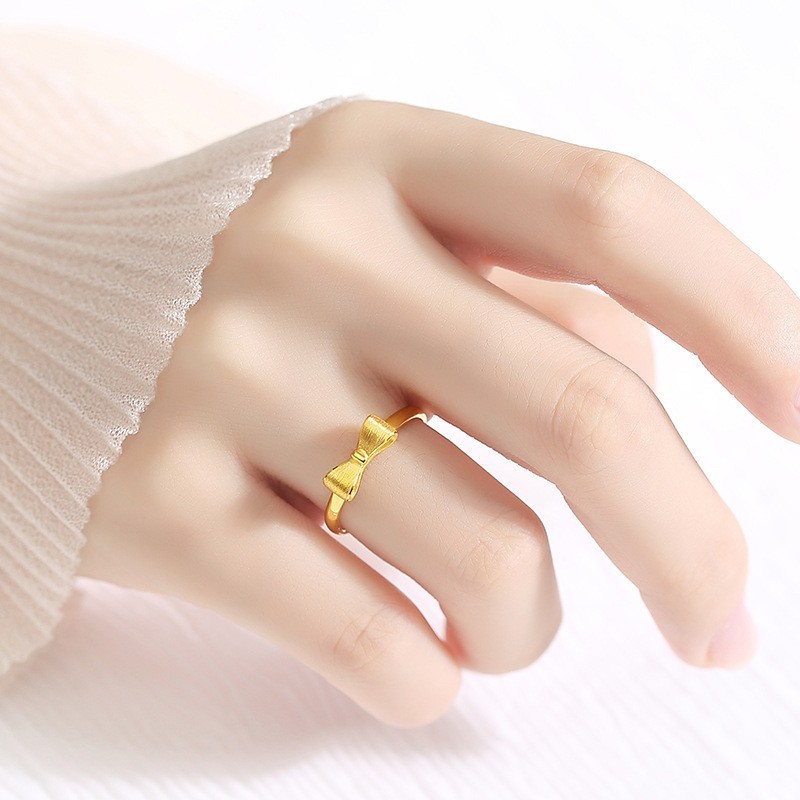 Wholesale latest Price Custom Design 2.11 Gram 24k Real 999 Pure Solid Gold Ring For Women