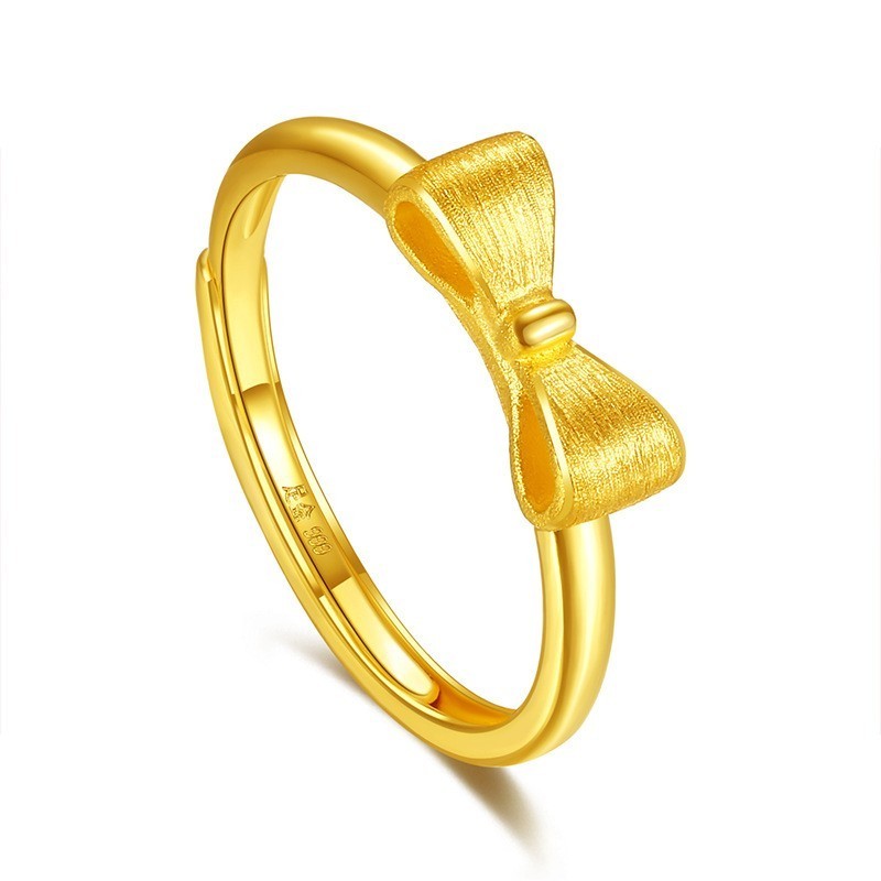 Wholesale latest Price Custom Design 2.11 Gram 24k Real 999 Pure Solid Gold Ring For Women