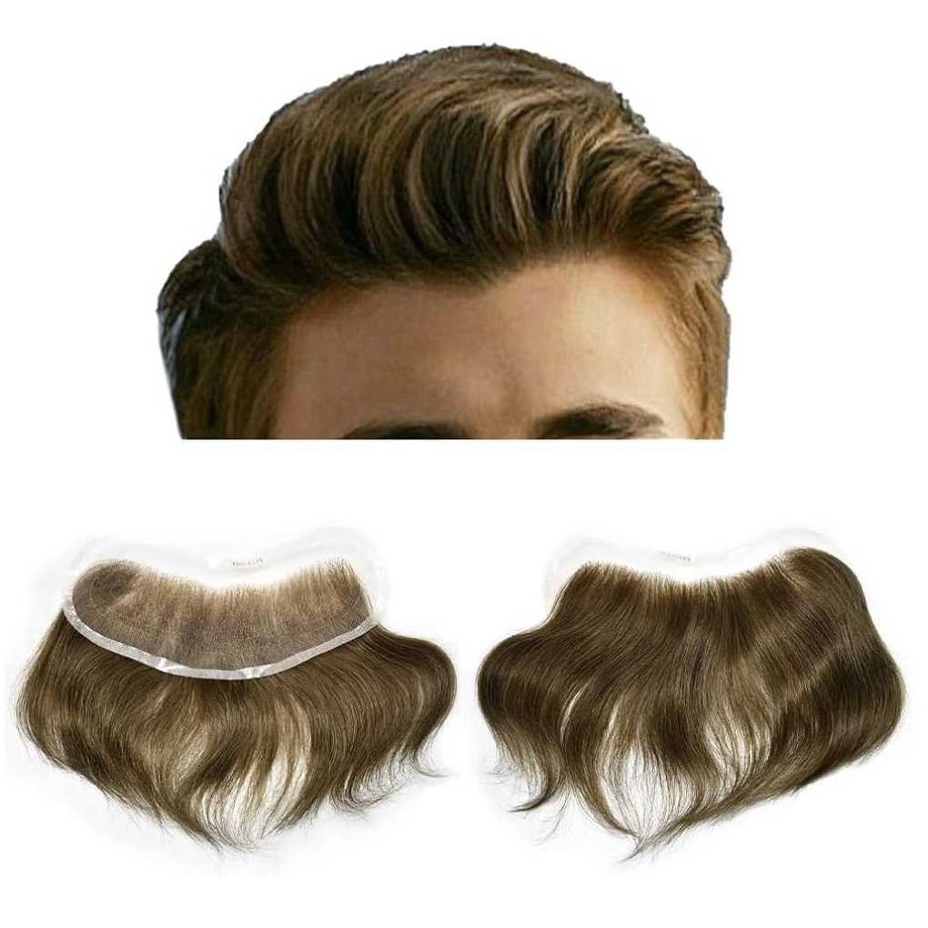 100% Remy Human Indian Hair Frontal Lace Hairpiece Natural Hairline Patch for Men From Bangladesh With Direct Factory Price