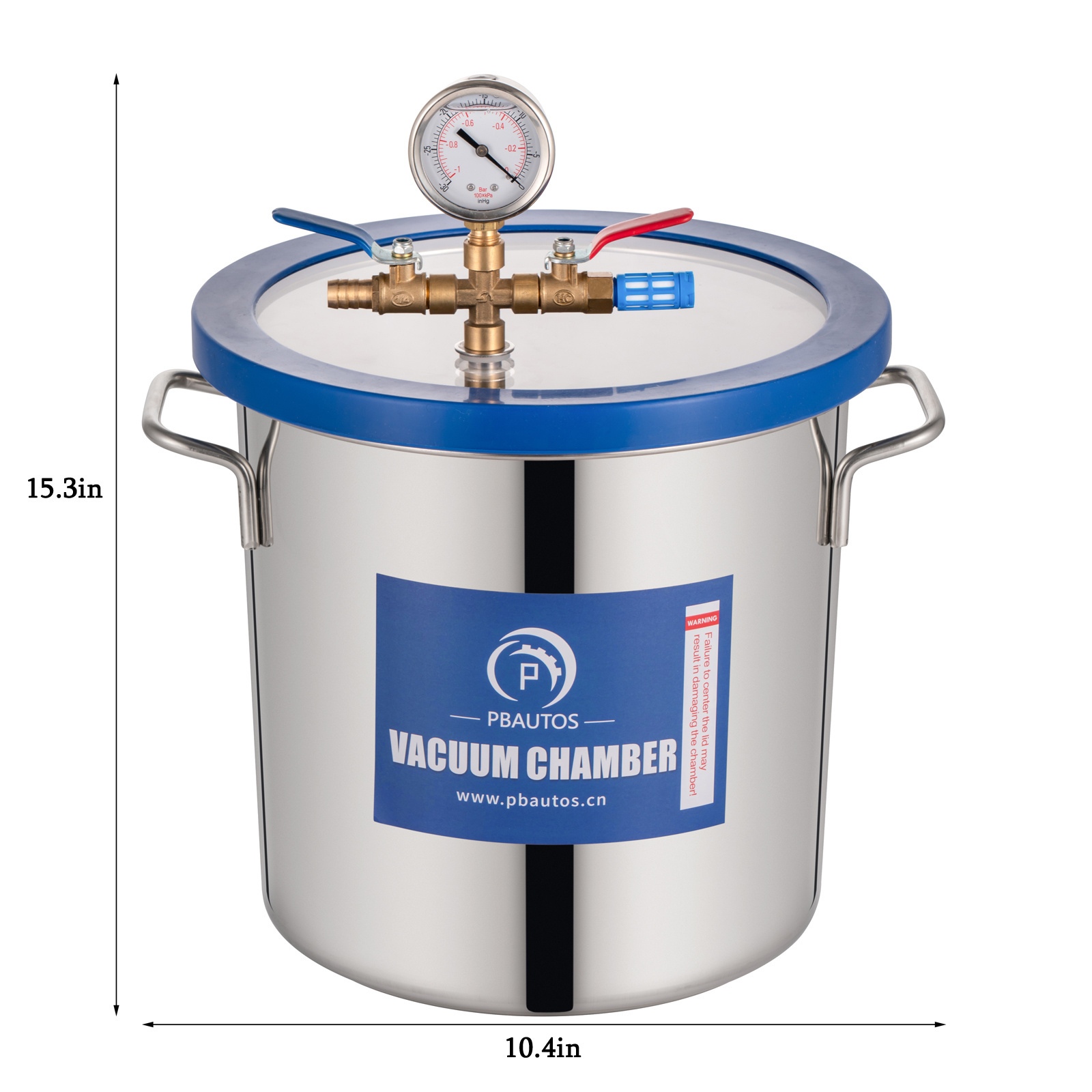 3 Gallon 11.4L Stainless Steel Degassing Vacuum Chamber for Resin Casting, Degassing Silicones, Epoxies and Wood Stabilization