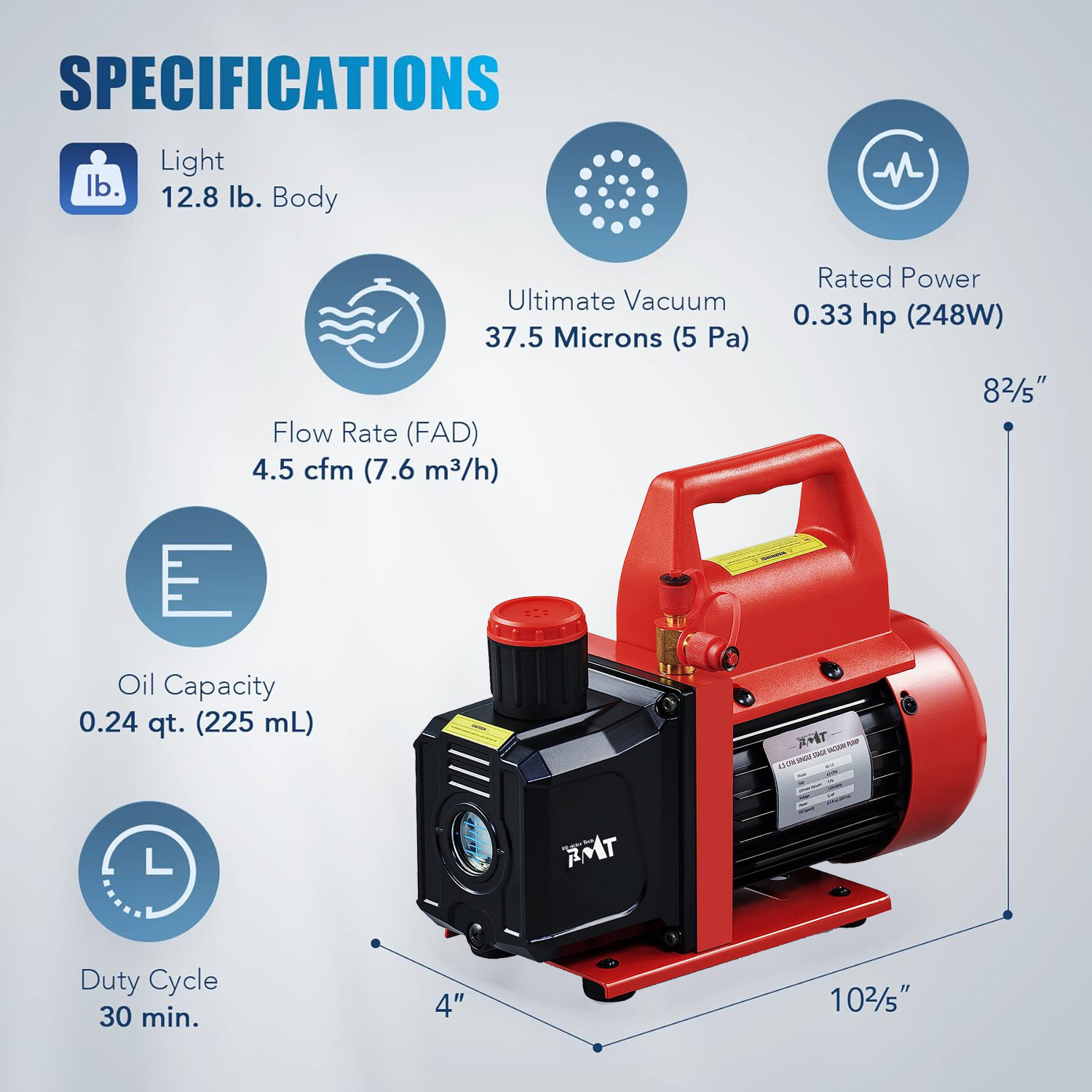 PBMT 4.5CFM 1/3HP 110V60HZ Vacuum Pump Vacuum pump price refrigeration vacuum pump