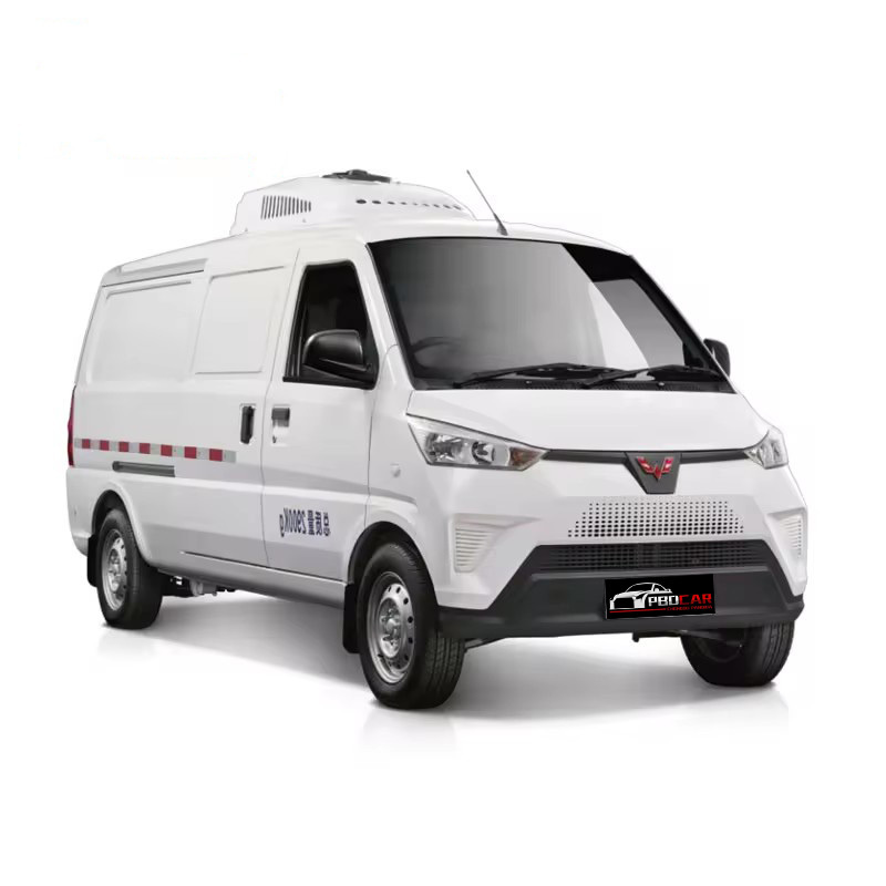 China Wuling xuebao 1 ton refrigerated van price 0km used mini electric meat refrigerated cooling box car van truck for sale