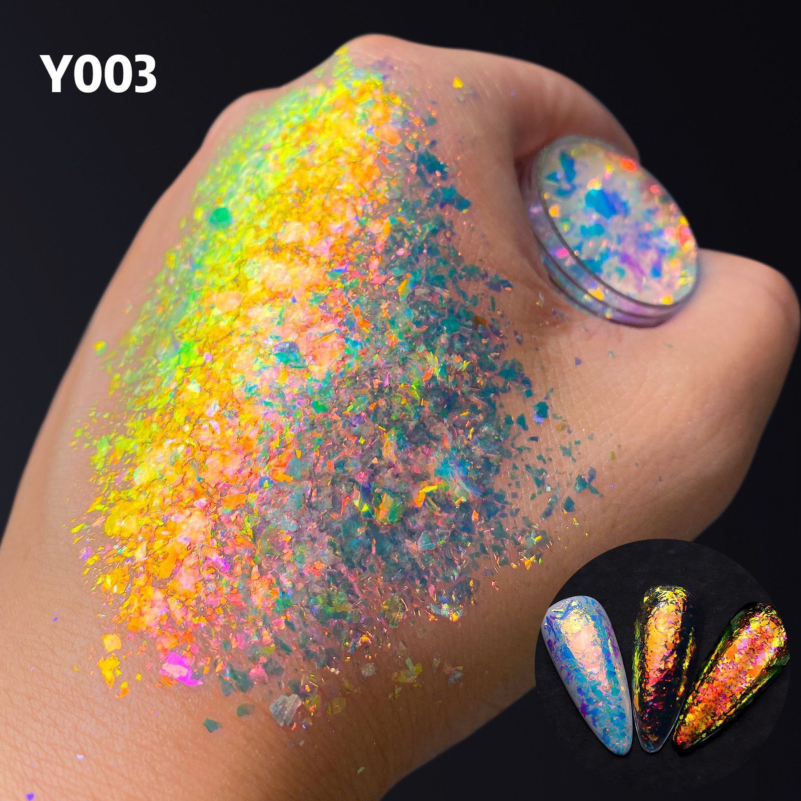 powder spray nail art Nail Glitter Polarizing Opal Magic Reflective Ice Crystal Snow Powder