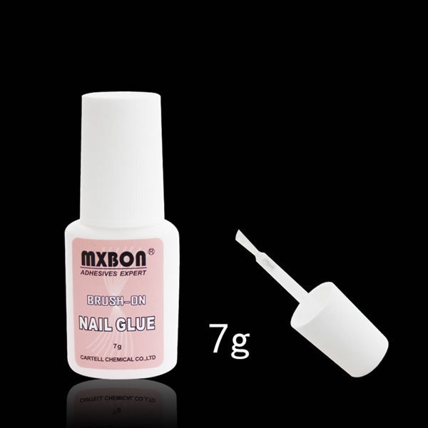 Wholesale price China nail supplier pink 7ml adhesive free sample nail glue with brush for nails/ rhinestones