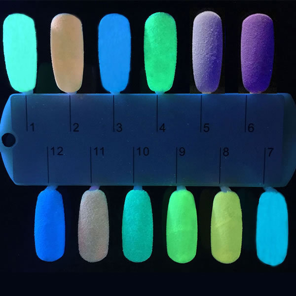 12 Neon Colors Phosphorescent Fluorescent Luminous Nail Art Pigment Dust 2 G Glow In Dark Chrome Acrylic Nail Glitter Powder