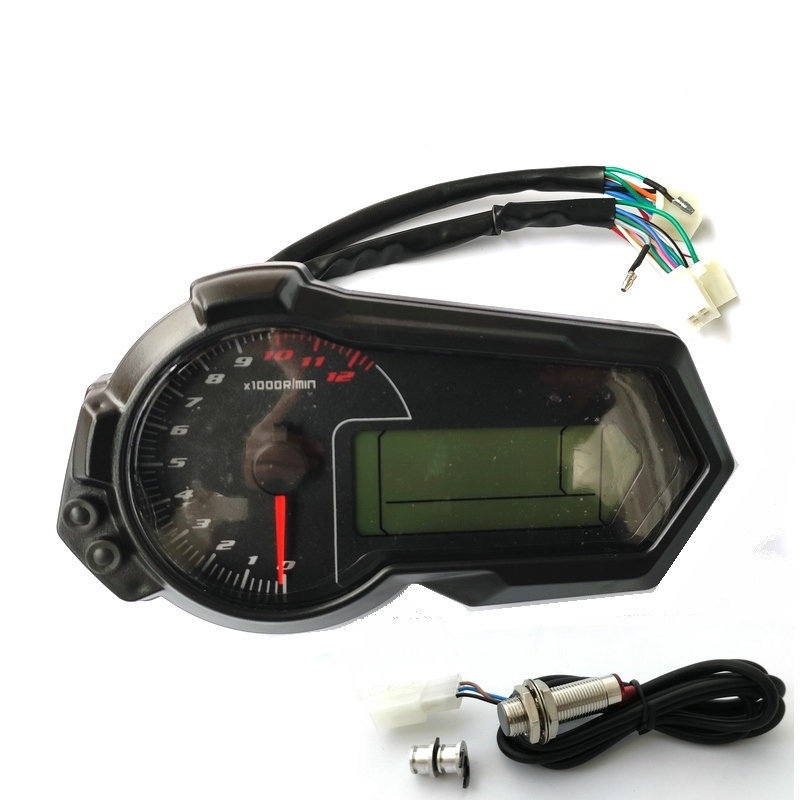 Bare-Handlebar Motorcycle Modification Tyrannosaurus Baodiao 350 LCD Meter Speed Adjustable 6-gears oil/Water Temperature gauge