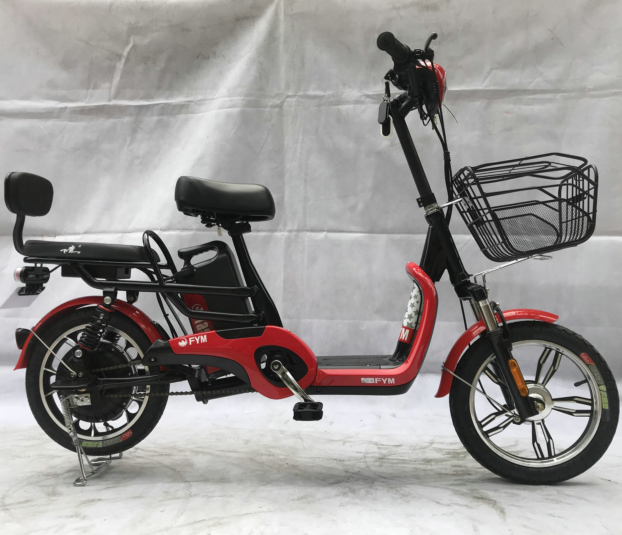 Mini Electric Scooter With Three-Speed Shift Button PEDAL ASSIST E BICYCLE 16inch 48v350w MOTOR 48V12AH BATTERY