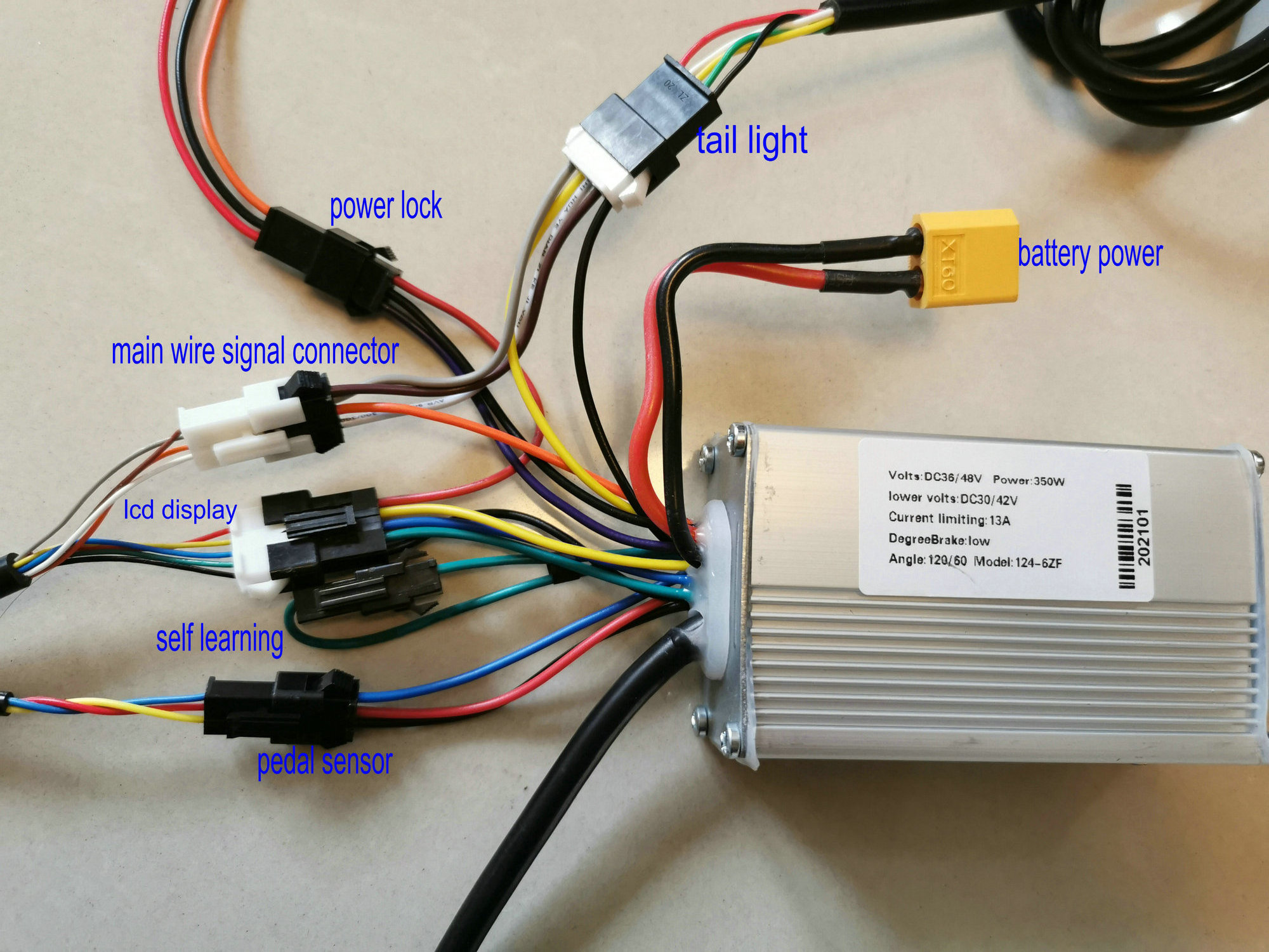 Electric Bicycle MTB trike ASSEMBLY/CONVERSION KIT Controller+Display+Front LAMP+Tail Light+BRAKE LEVER WITH Waterproof Cable