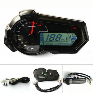 Bare-Handlebar Motorcycle Modification Tyrannosaurus Baodiao 350 LCD Meter Speed Adjustable 6-gears oil/Water Temperature gauge