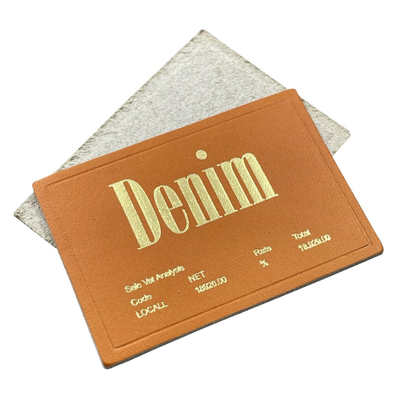 L008 Denim Genuine Leather Wallet Jeans Private Label Leather Self Adhesive Repair Patch Custom Leather Labels