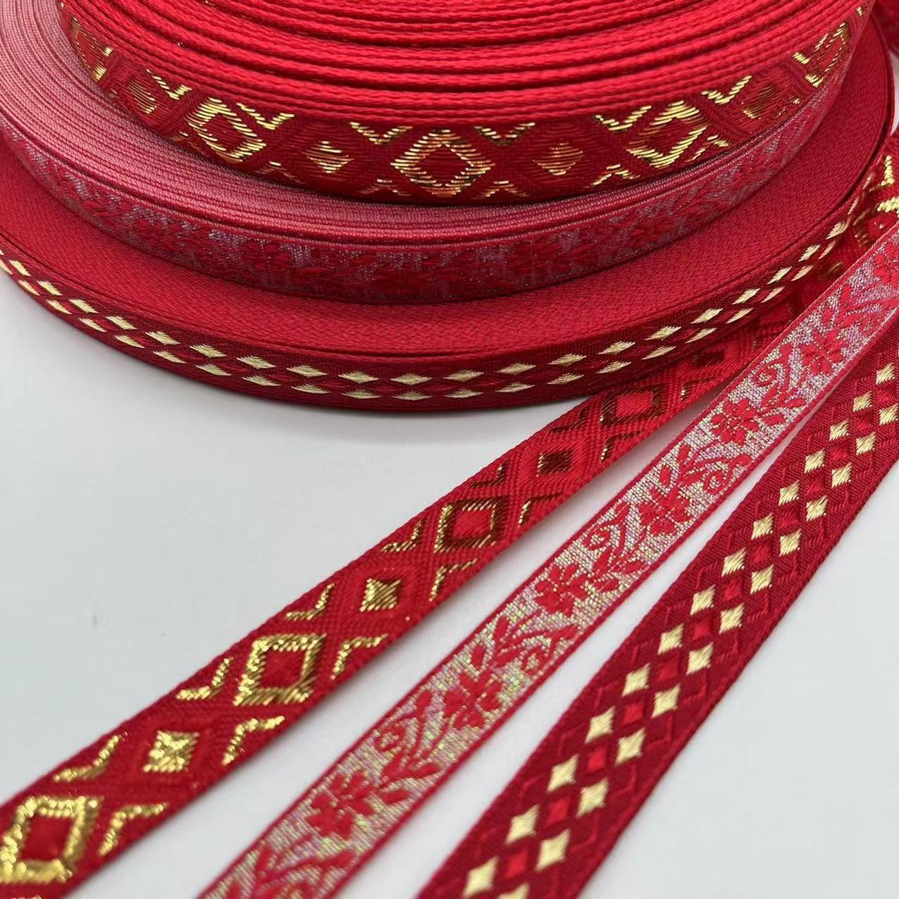 RB-0002 Custom printed Eco-friendly PP Woven jacquard ribbon polyester straps for bags watch nylon webbing strap