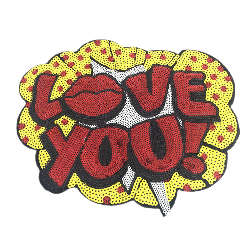 E-0023 Custom Clothing Shoes Hat DIY Iron on Hip Hop Embroidery Patches High Quality Sexy Girl Lips Embroidered Letters Badge