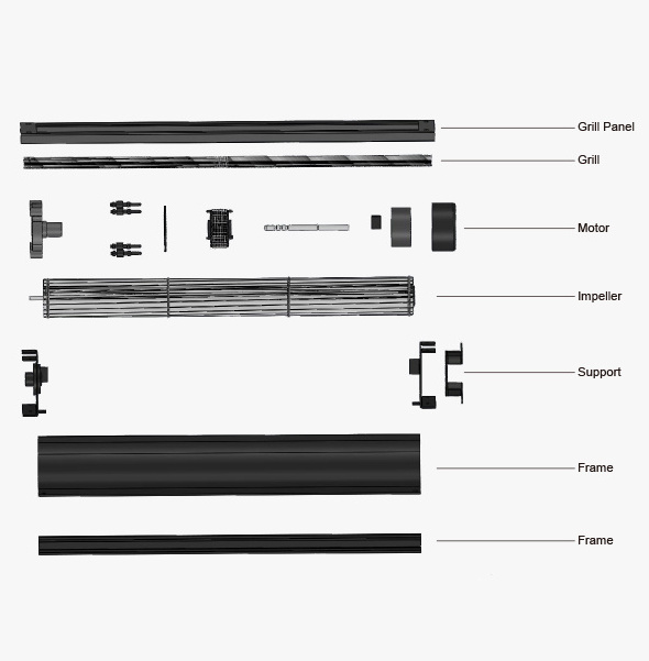 PBM Manufacturer Price 48mm * 50mm * 705mm Fuel-efficient Cooling Cross Flow Fan for Oven and Storage Heaters