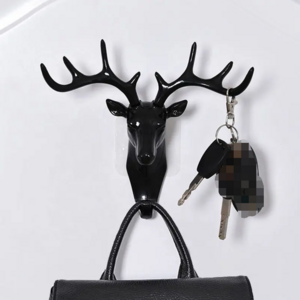 Wall Hanging Hook Vintage Deer Head Antlers for Hanging Clothes Hat Scarf Key Deer Horns Hanger Rack