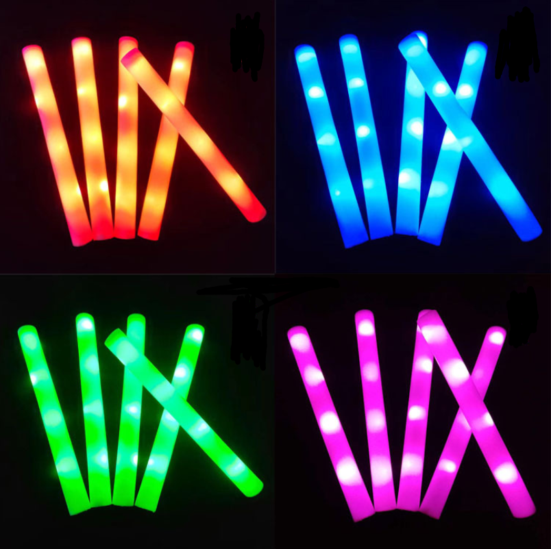 Logo Printing Flashing Effect Light up Foam Sticks LED Foam Glow Sticks Customized Led Foam Sticks for Party