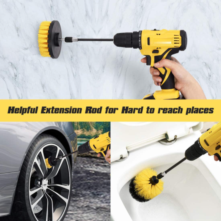 High quality Electric Drill Brush Kit Plastic Round Cleaning Brush For Carpet Glass Car Tires Nylon Brushes