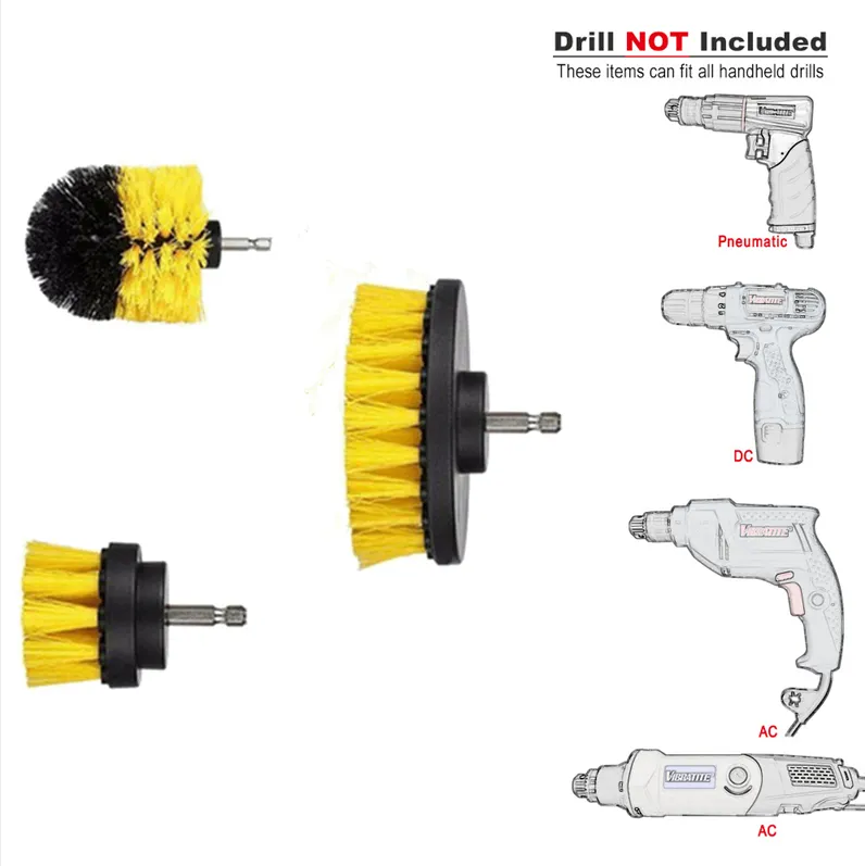 High quality Electric Drill Brush Kit Plastic Round Cleaning Brush For Carpet Glass Car Tires Nylon Brushes