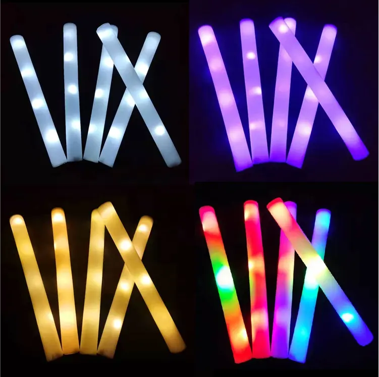 Logo Printing Flashing Effect Light up Foam Sticks LED Foam Glow Sticks Customized Led Foam Sticks for Party