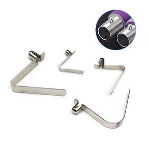 Stock Available Custom Tent Pole Spring Steel Mounting Single Solid Steel Tube Head Lock Spring V Shape Push Button Clips