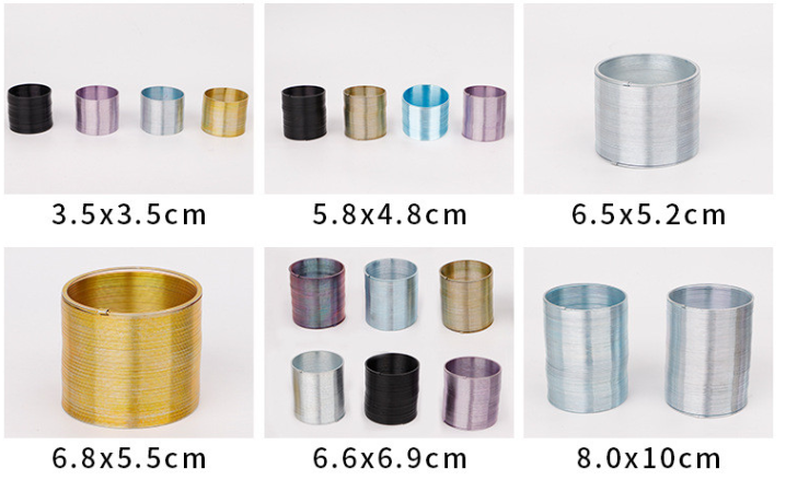 Custom Metal Magic Compression Rainbow Ring Children's Walking Toy Gift Colorful Educational Toy Springs