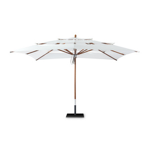 Outdoor furniture aluminum side post beach umbrella with marble base for restaurant