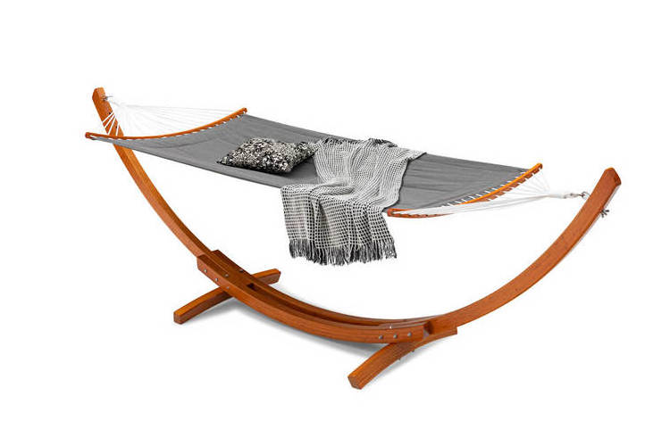 Outdoor Camping Hammock Hanging Swing Bed Chair With Wooden Stand