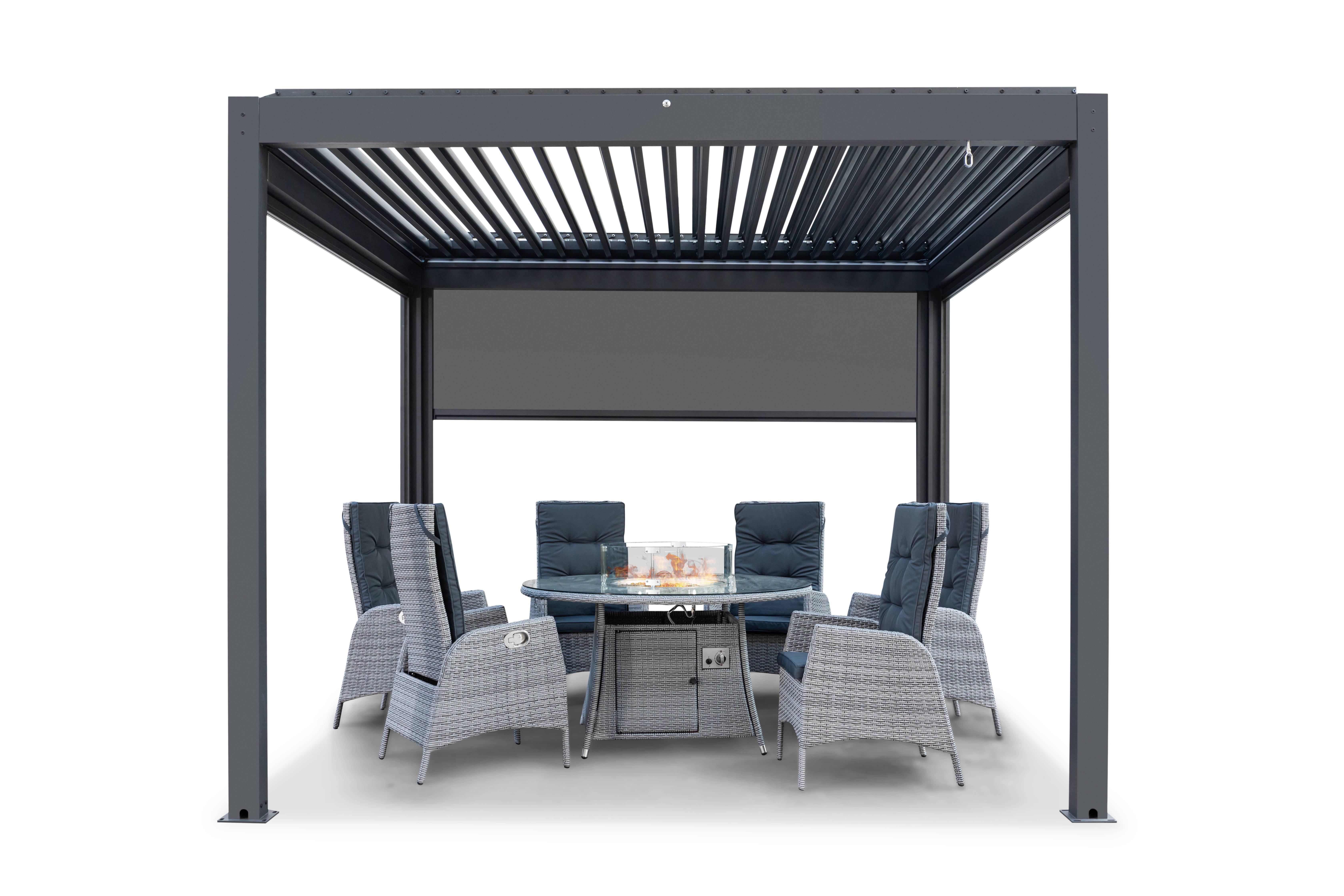 Pergola Black Modern Alu Pergola With Adjustable Canopy Manual Retractable Bioclimatic Pergola