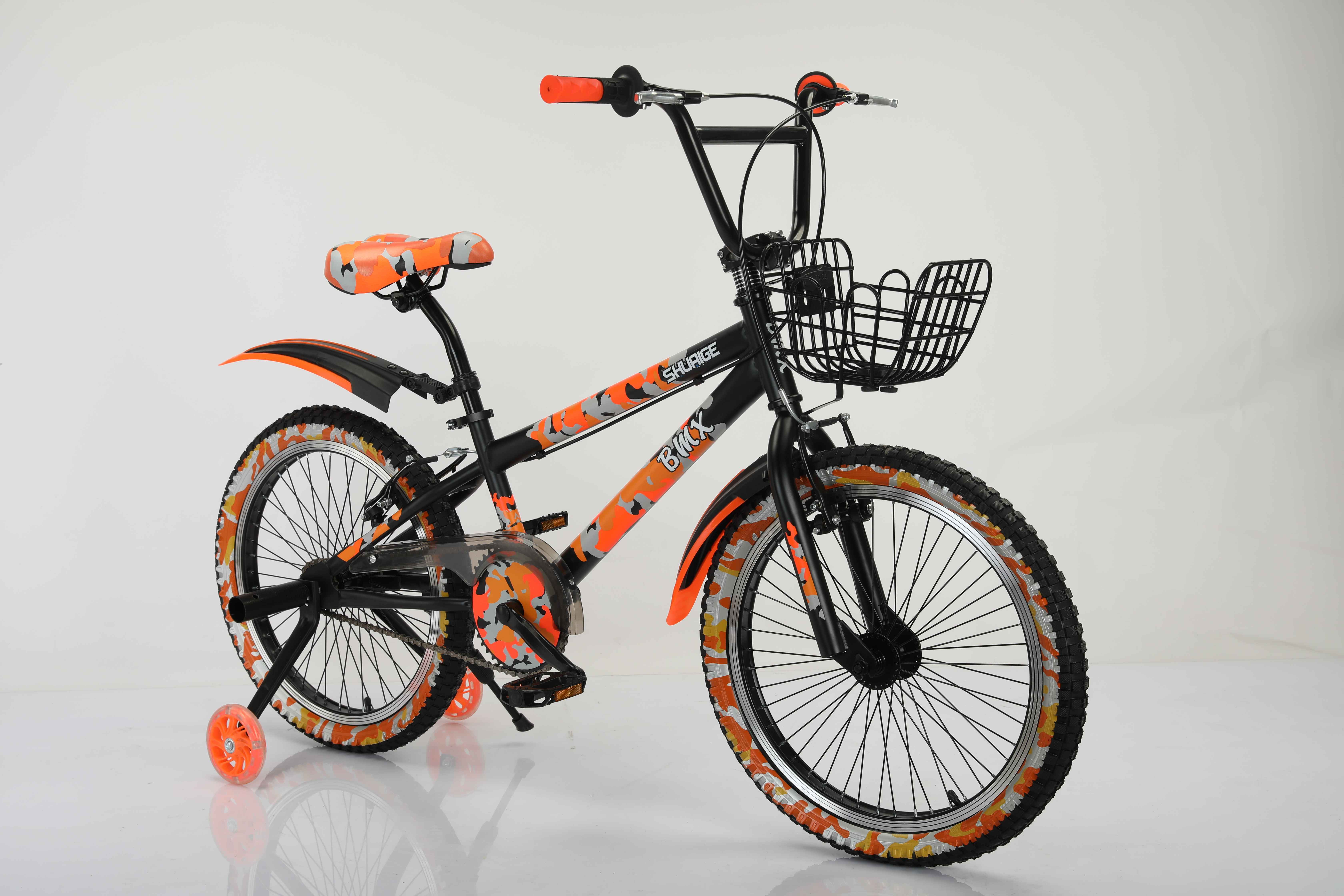 2023 new 20 inch mini bmx for kids outdoor sports bicycle with training wheels kids 4 wheel bike