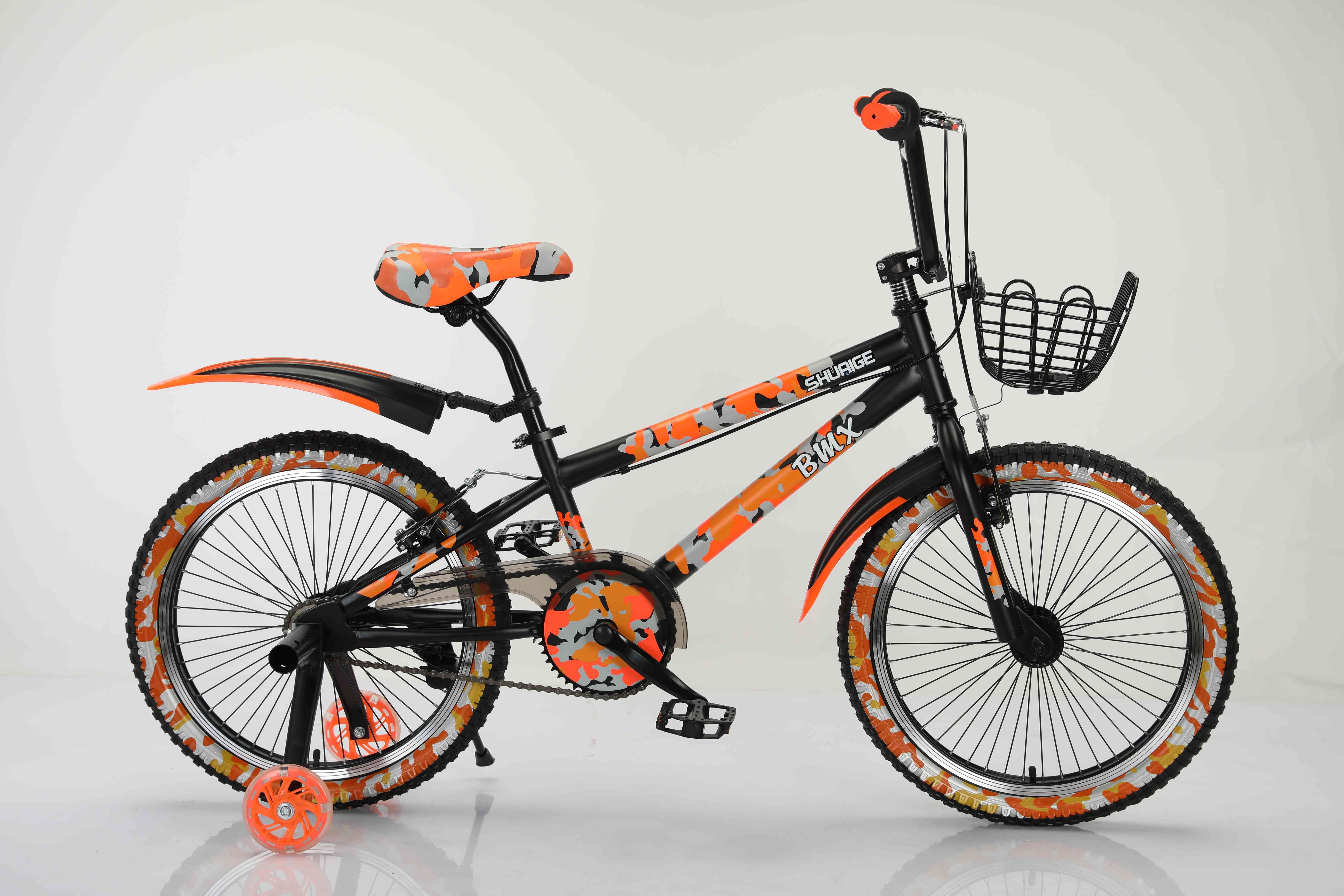 2023 new 20 inch mini bmx for kids outdoor sports bicycle with training wheels kids 4 wheel bike