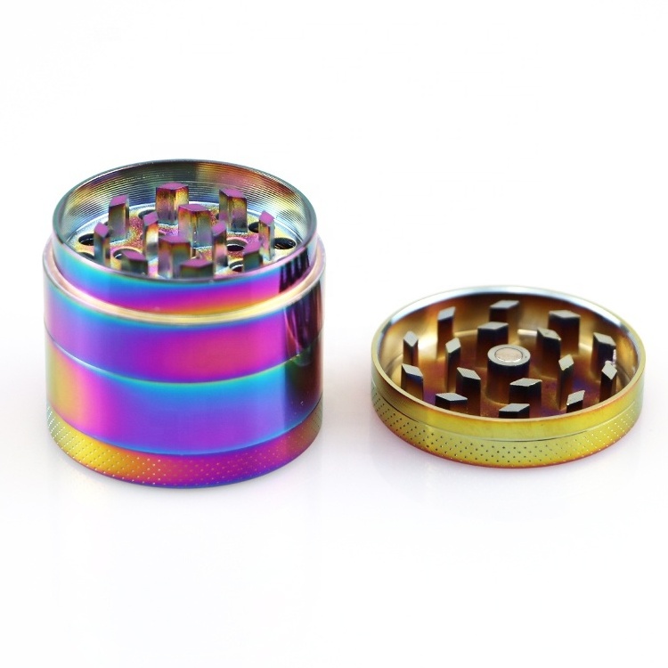 wholesale grinders OEM/ODM Custom logo 40mm 50mm 55mm 63mm 75mm metal herbal smoking 4 layers tobacco herb grinder