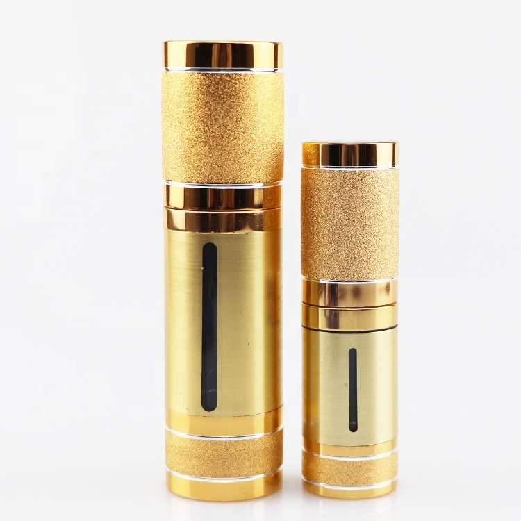 luxury aluminum refillable dual chamber wall lotion cosmetic eye cream bottles twist skincare rose gold 30ml airless pump bottle