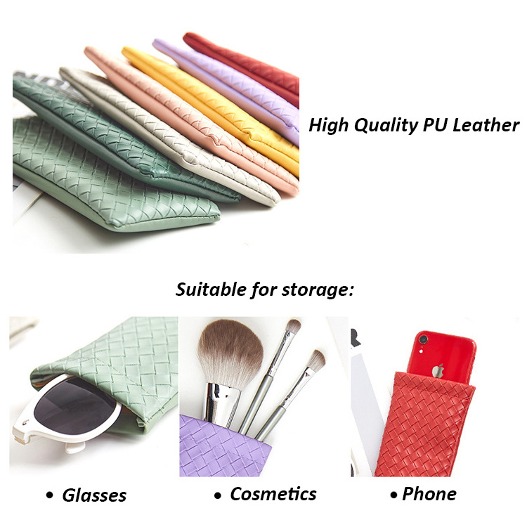 custom logo squeeze snap leather pouch glasses leather sun glass pouch sun glass eyeglasses leather cases pouch bag case